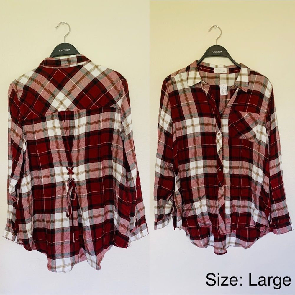 Plaid button down shirt